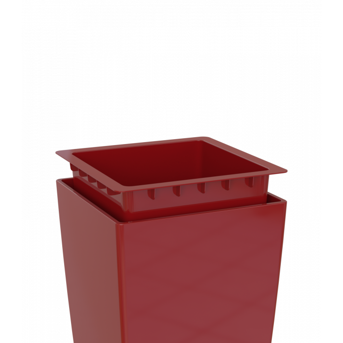plastic-pot-recyclable-planter-tall-red-detail